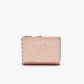 Lacoste Croco Crew Grained Leather Zip Wallet - Peněženka Dámské Růžové | CZ-n0x9wo